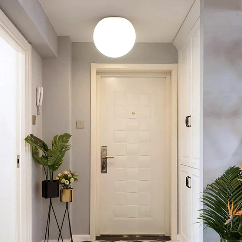 

Nordic Moon Ball Milk White Glass Wall Ceiling Lamp Round Light Shade for Children Room Bathroom Corridor Balcony Lighting