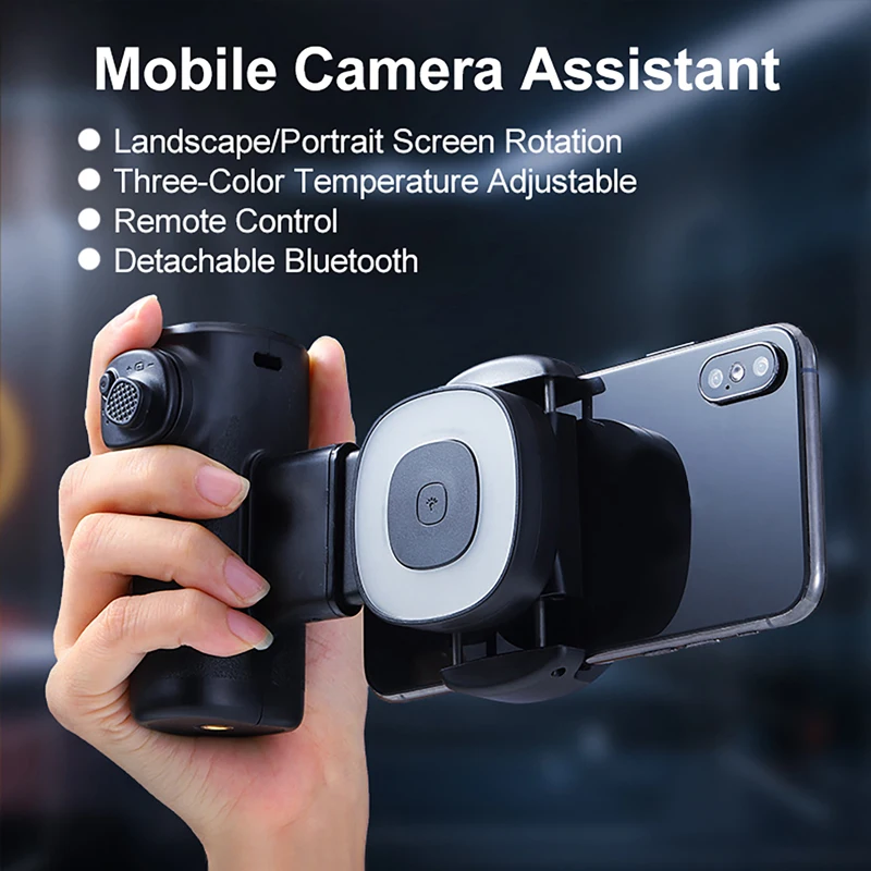 

Mobile Phone Fill Light Aid with 3 Color Fill Light Adjustable Angle Bluetooth Focusing Selfie for Photography Live Streaming