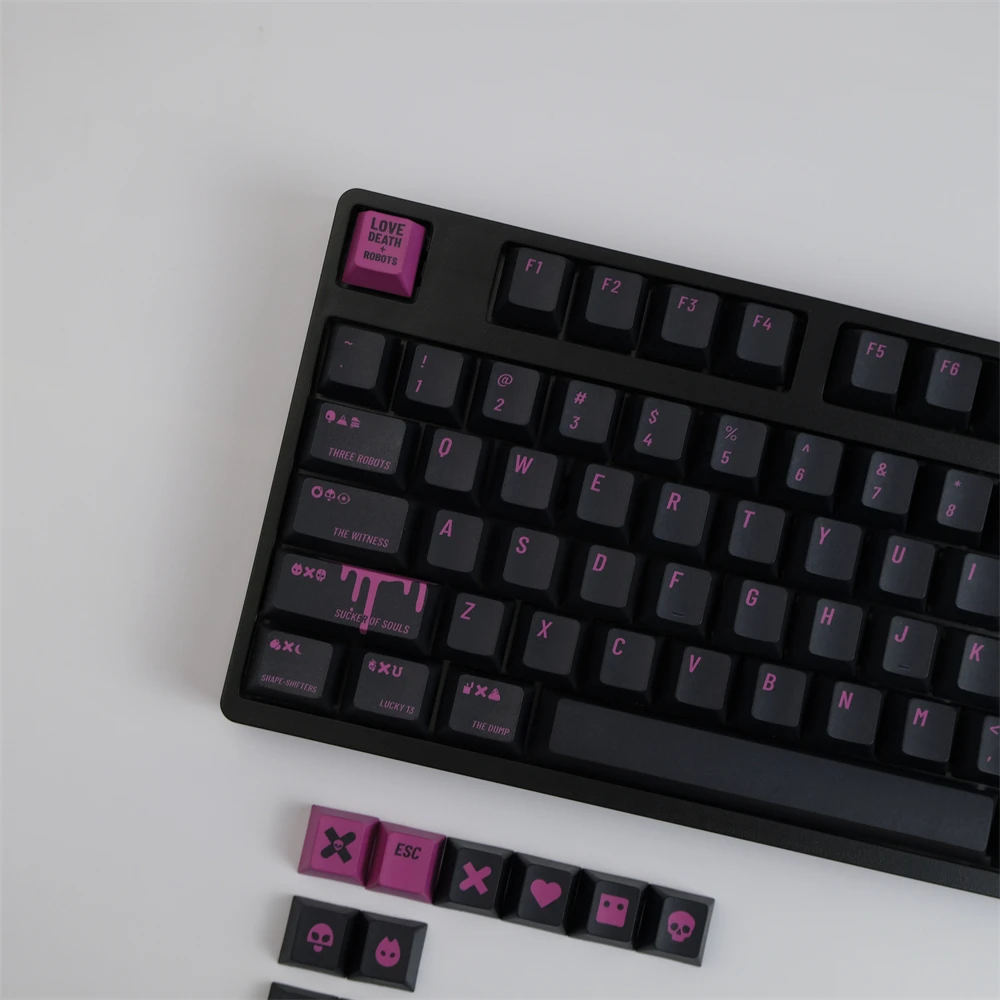 Full Set 142 Keys Mechanical Keyboard Keycap PBT Keycaps Cherry Profile DYE- Sublimation Compatible GK61 64 68 84 87 96 104 108