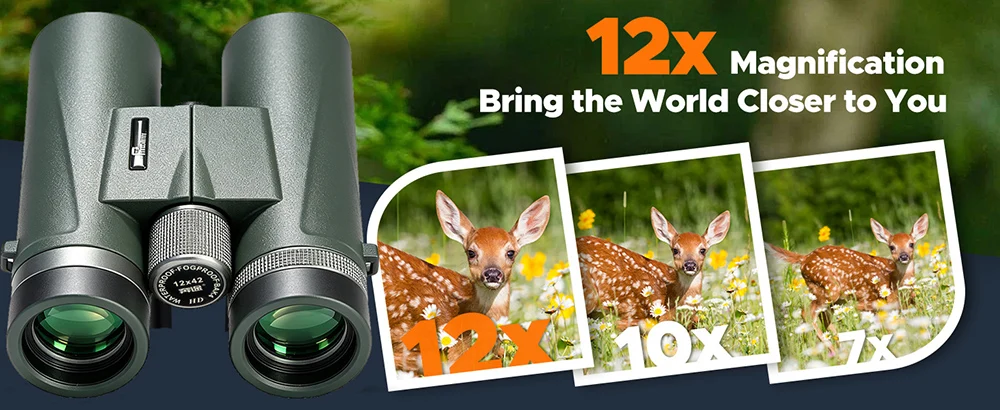 12x42 HD Profi-Fernglas mit HD-Linse, BAK4-Prisma, wasserdichtem Metallgehäuse für Vogelbeobachtung, Jagd, Camping, Reisen und Outdoor-Aktivitäten – Detail 2