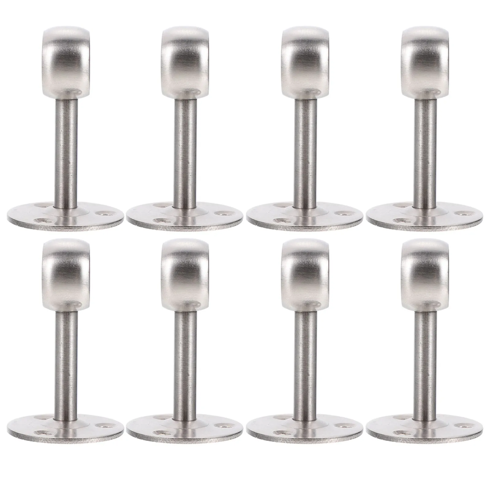 

8 Ceiling Mount Brackets Stainless Steel Heavy Duty Quiet Wear Resistant Easy Install Curtain Rod Support Hooks Silver Color