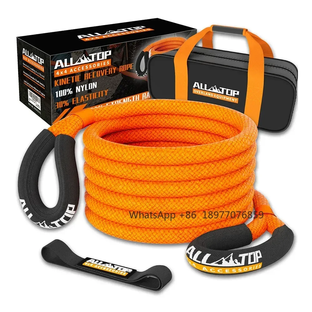 ALL-TOP Kinetic Recovery Rope, 48000 фунтов для экстремальных условий эксплуатации, эластичный энергетический ремень 30%, для внедорожников 4x4