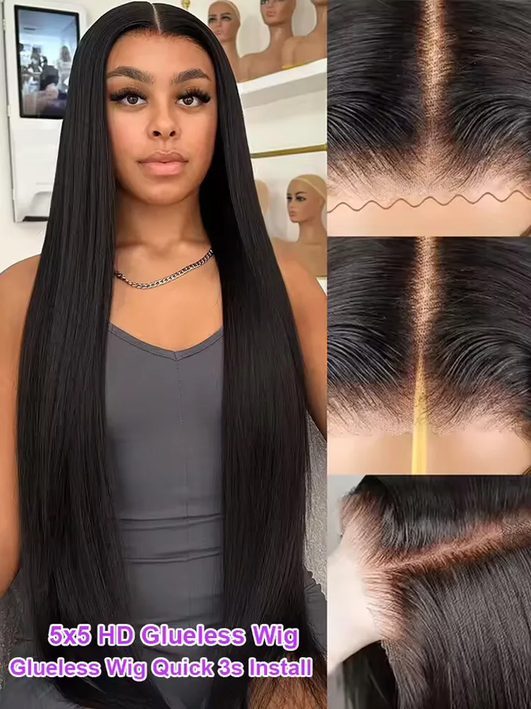 الكثافة 13x6 العظام مستقيم Hd الدانتيل شعر مستعار أمامي 40 بوصة 13x4 الدانتيل أمامي خصلات الشعر المستعار الإنسان للنساء خصلات الشعر المستعار البرازيلي