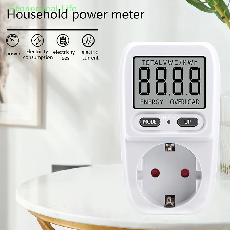 220V Electricity Power Meter Wattmeter LCD Energy Meter Socket Electric Tester Measuring Outlet Power Analyzer EU