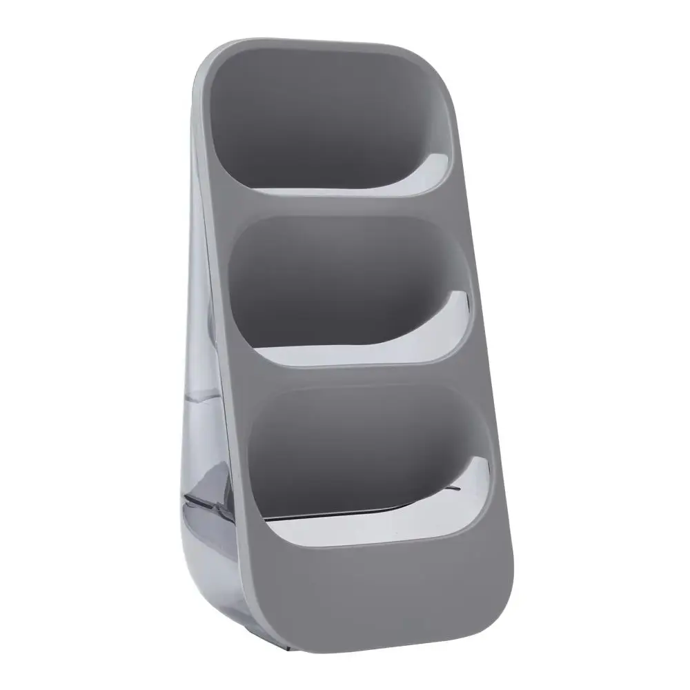 Grey 3 Compartment Plastic Utensil Holder