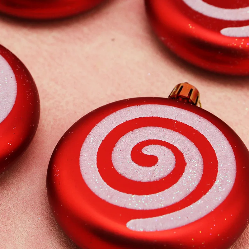 (4Pcs/bag)Size 9Cm Flat Striped Hollow Candy Pendant for Christmas Tree Decoration and New Year Room Matching view 4