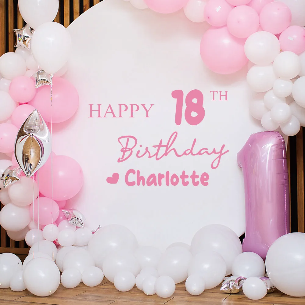 1PC Decalcomanie autoadesive personalizzate per l'anno del bambino per la decorazione della festa di compleanno Nome personalizzabile Adesivi rimovibili Vinile regalo per bambini