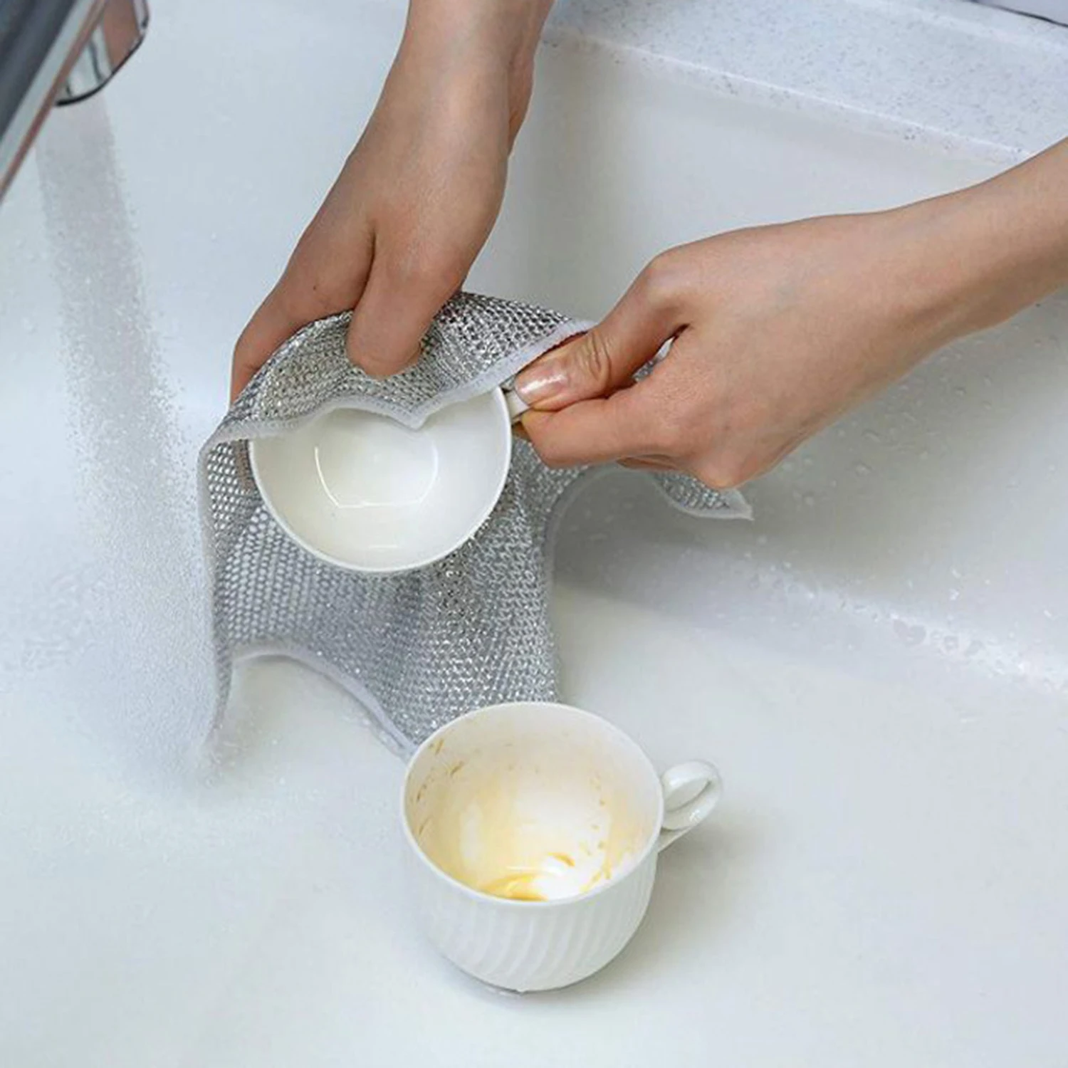 Silver Cleaning Cloth Magic Dish Towel Reusable Non Stick Oil Dishcloth Pot Strong Rust Removal Replace Steel Wire Balls Rag