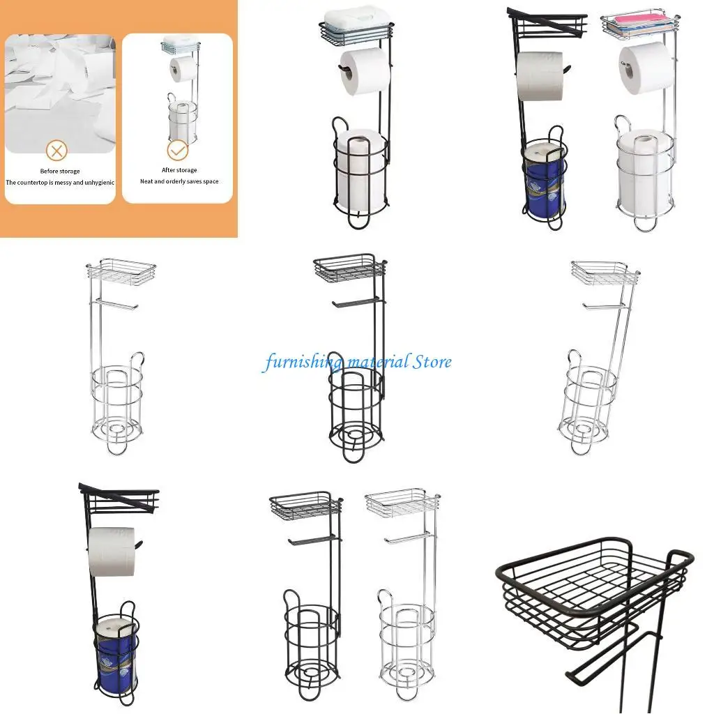

Y5GD Upgrades Iron Toilet Paper Rack Freestanding Toilet Paper Stand Simple Design Tissue Stand Perfect for Small Bathrooms