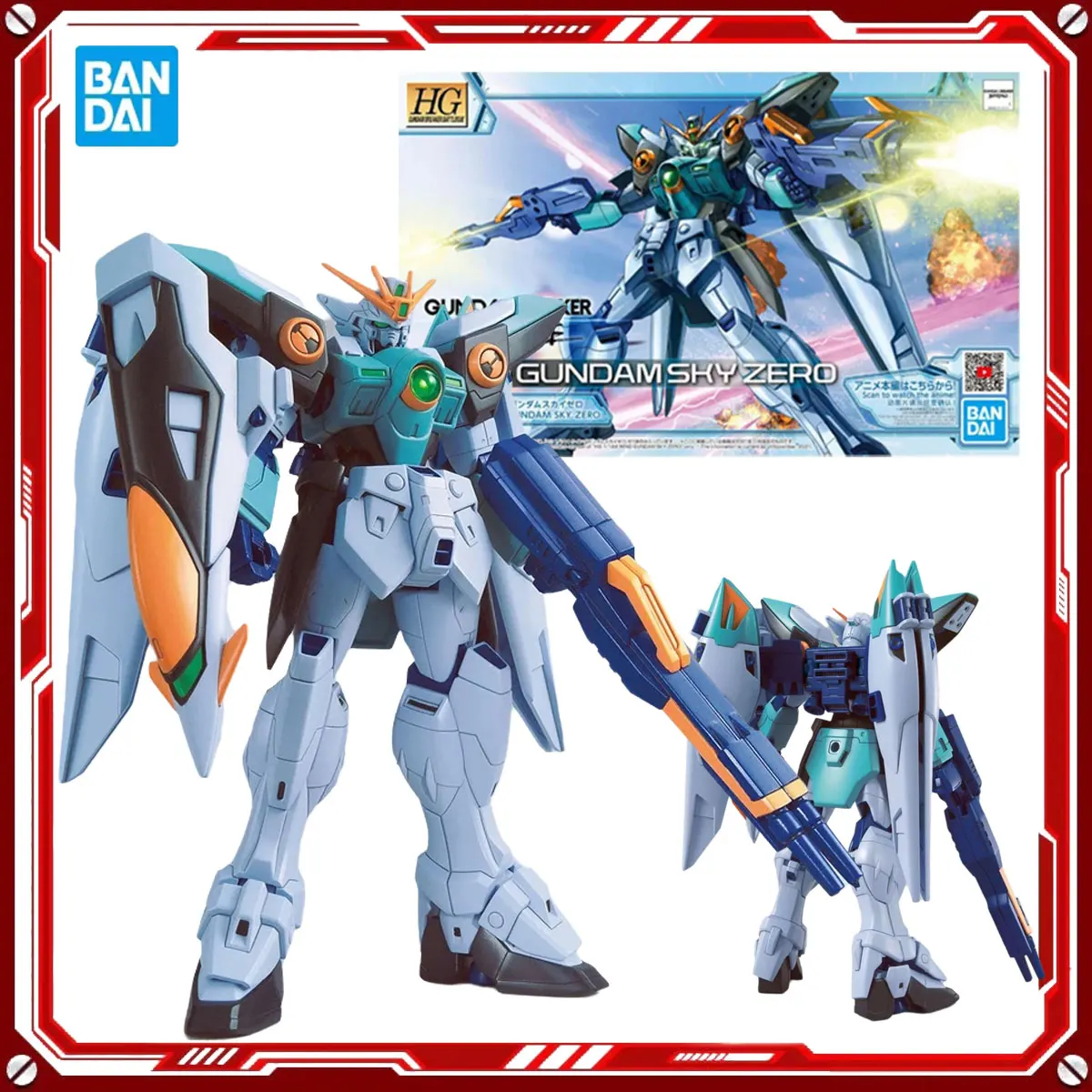 

Bandai натуральная аниме-модель Gundam, наборы моделей Wing Gundam Sky Zero Toys HG 1/144, фигурка в сборе, модель, подарок, Рождественский подарок