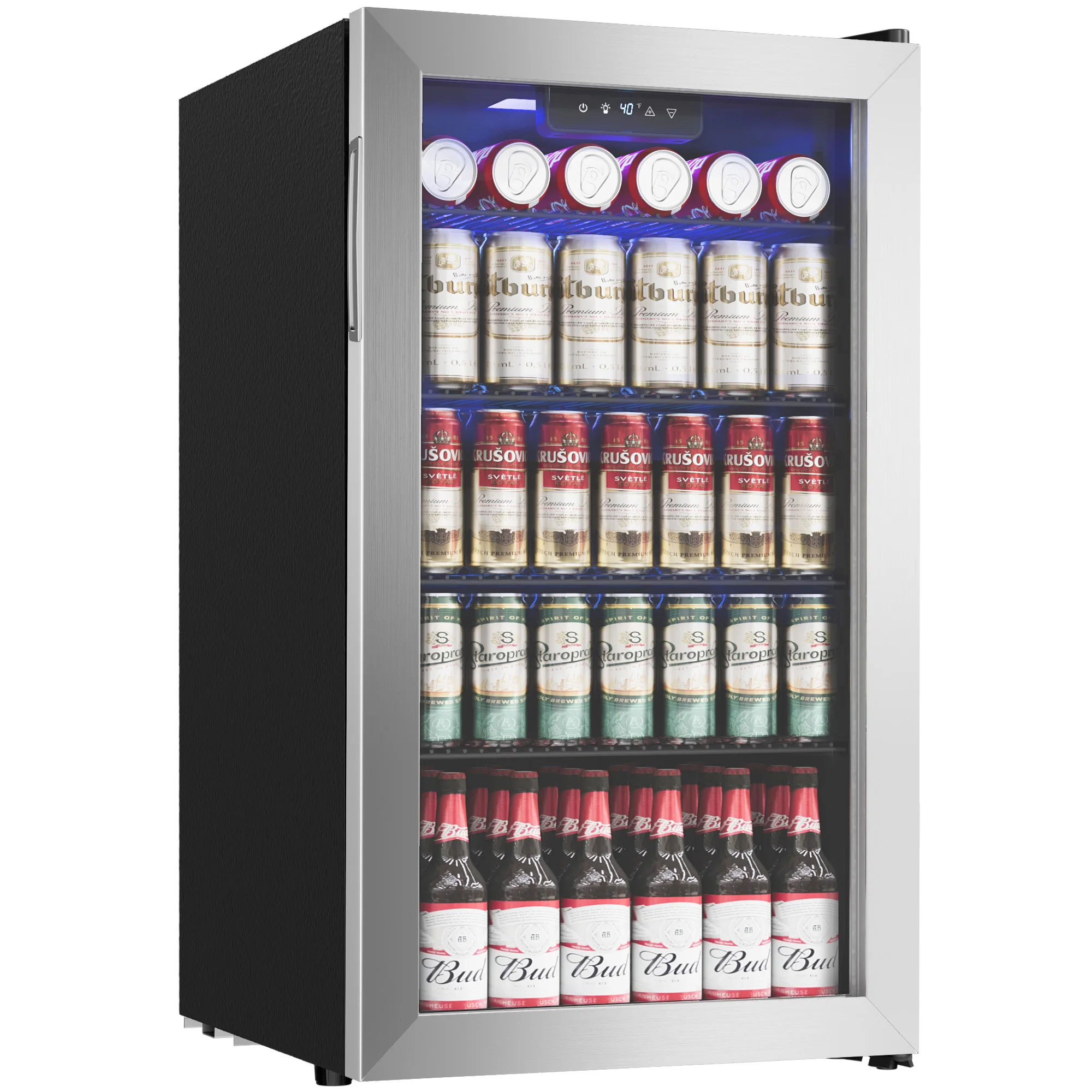 Beverage Refrigerator/Cooler,126-Can Mini Fridge,3.1Cu.Ft Capacity,LED Temperature Control,Flip-Up Door,Suitable for Home/Office
