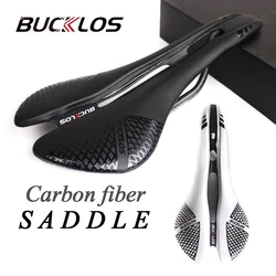 BUCKLOS Bicycle Carbon Fiber Seat 280MM Ergonomic Mountain Road Bike Saddle Shock-absorbing Comfortable Mtb Saddles