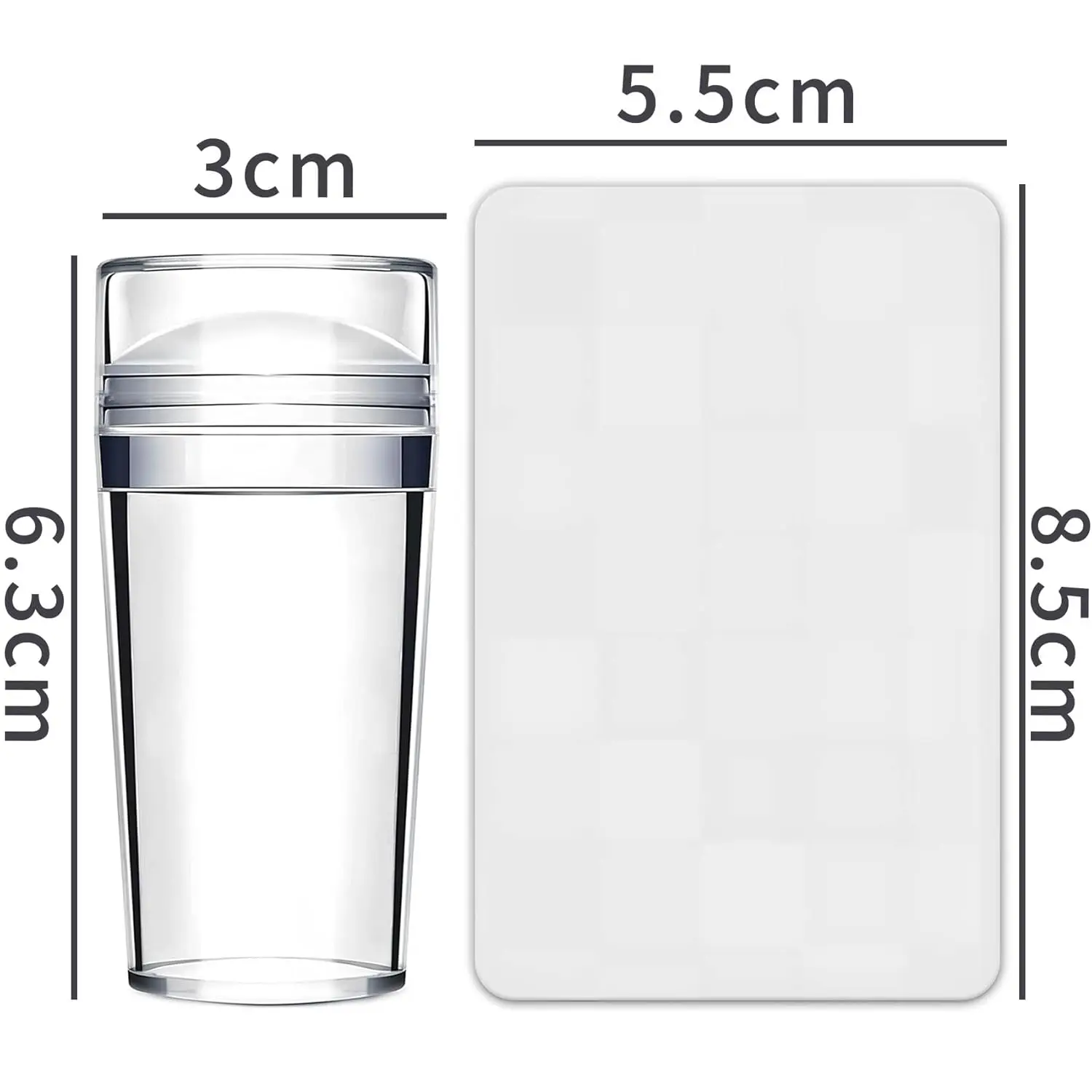أداة طرف فرنسي، مجموعة ختم فن الأظافر مكونة من قطعتين، جيلي ختم من السيليكون الشفاف مع مكشطة لتقوم بها بنفسك مع طلاء أظافر جل أكري