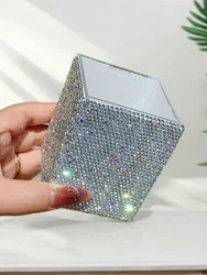 High appearance level acrylic storage box Artificial diamond-inlaid large capacity multi-functional desktop makeup brush cylinde