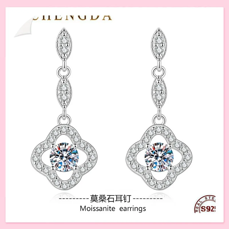

Серьги-подвески из стерлингового серебра с кисточками и мозамбикским бриллиантом, длинные, с цветными камнями