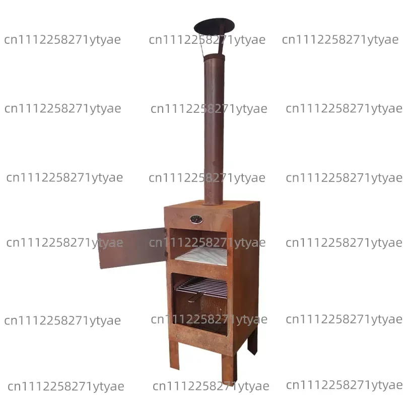 Tall Pizza Oven, Weathering Steel Wood Fire Pizza Oven for Backyard