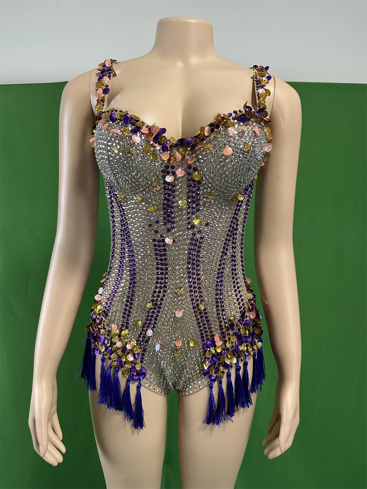 

Sparkly 2025 Drag Queen Costumes Goddess Senior Photoshoot Props Women Rhinestone Sequined Bodysuits Celebrate Las Vegas Show