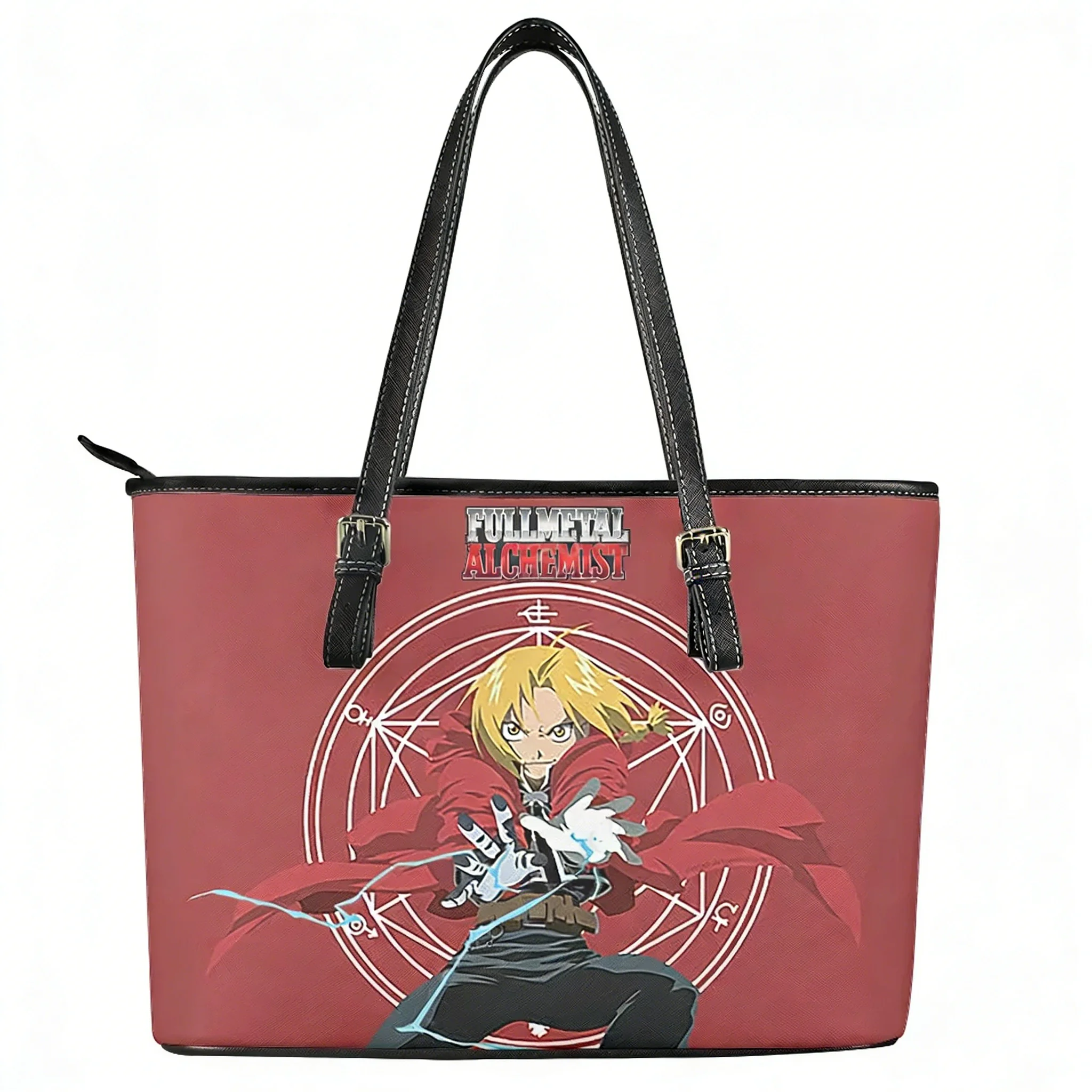 

Fullmetal Alchemist Handbag Mens Womens Personalized Tote Bag Shoulder Bag Business Commuter Leather Print Purse Customize Bags