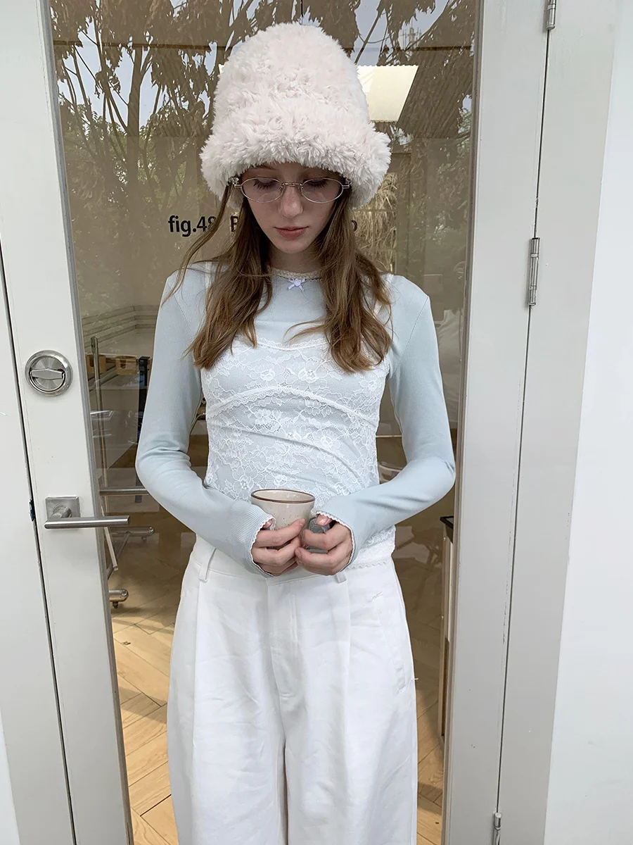 

Белый кружевной топ на бретельках для женщин, новая осенняя модель, ажурная вышивка, многослойный, модный, дышащий, повседневный, блузка-топ