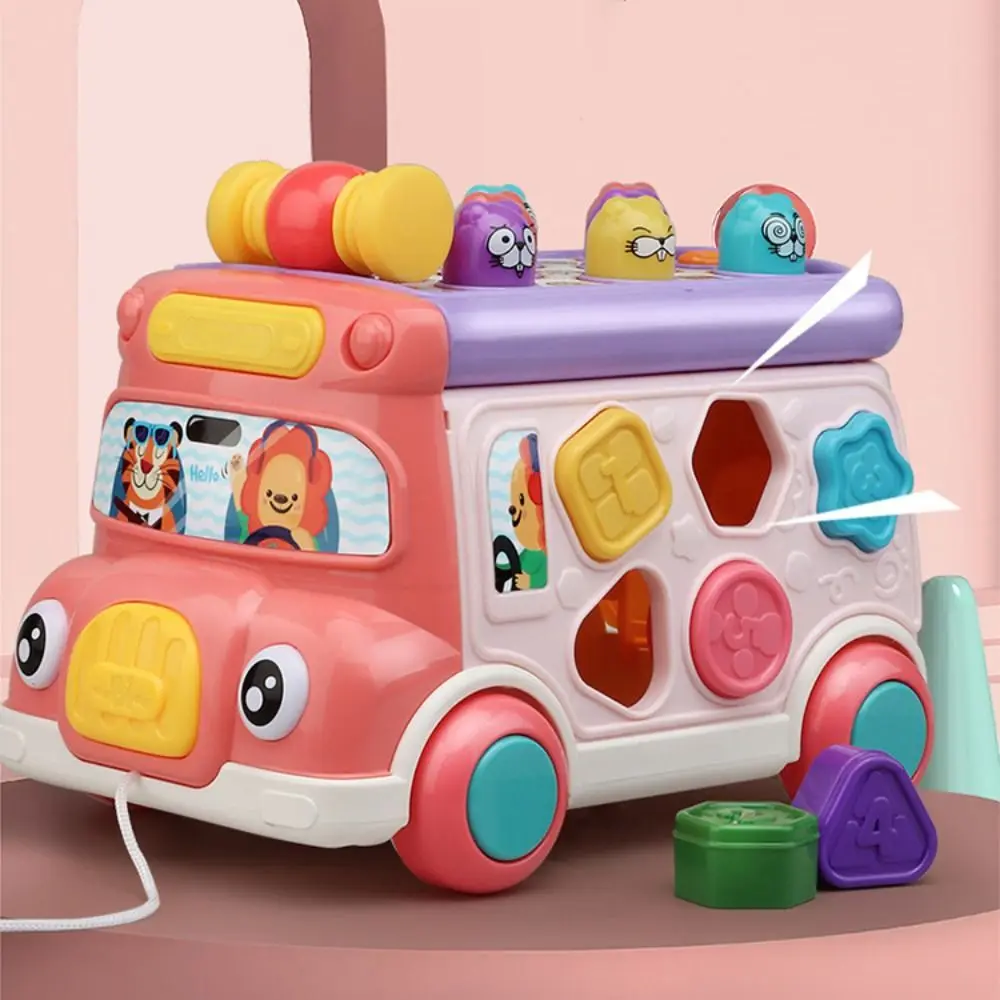 Early Learning Multifuncional Stacking Bus, Brinquedo Educativo, Aprendizagem Musical Educação, Hammer Puzzle Games