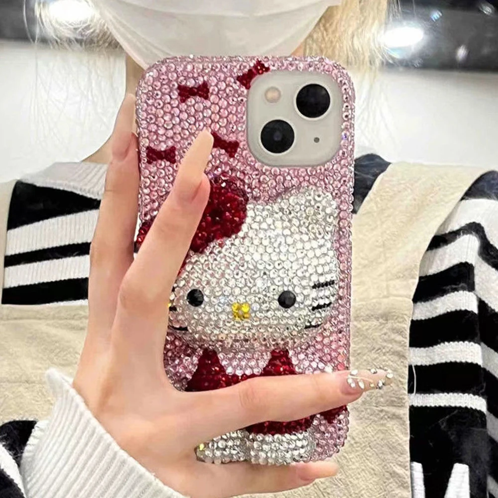 

Rhinestone Bling Crystal Phone Case Chain For iPhone 11 12 13 14 15Pro Max X Xs XR 7 8 Plus SE 2 3 10 Transparent Bumper Cover