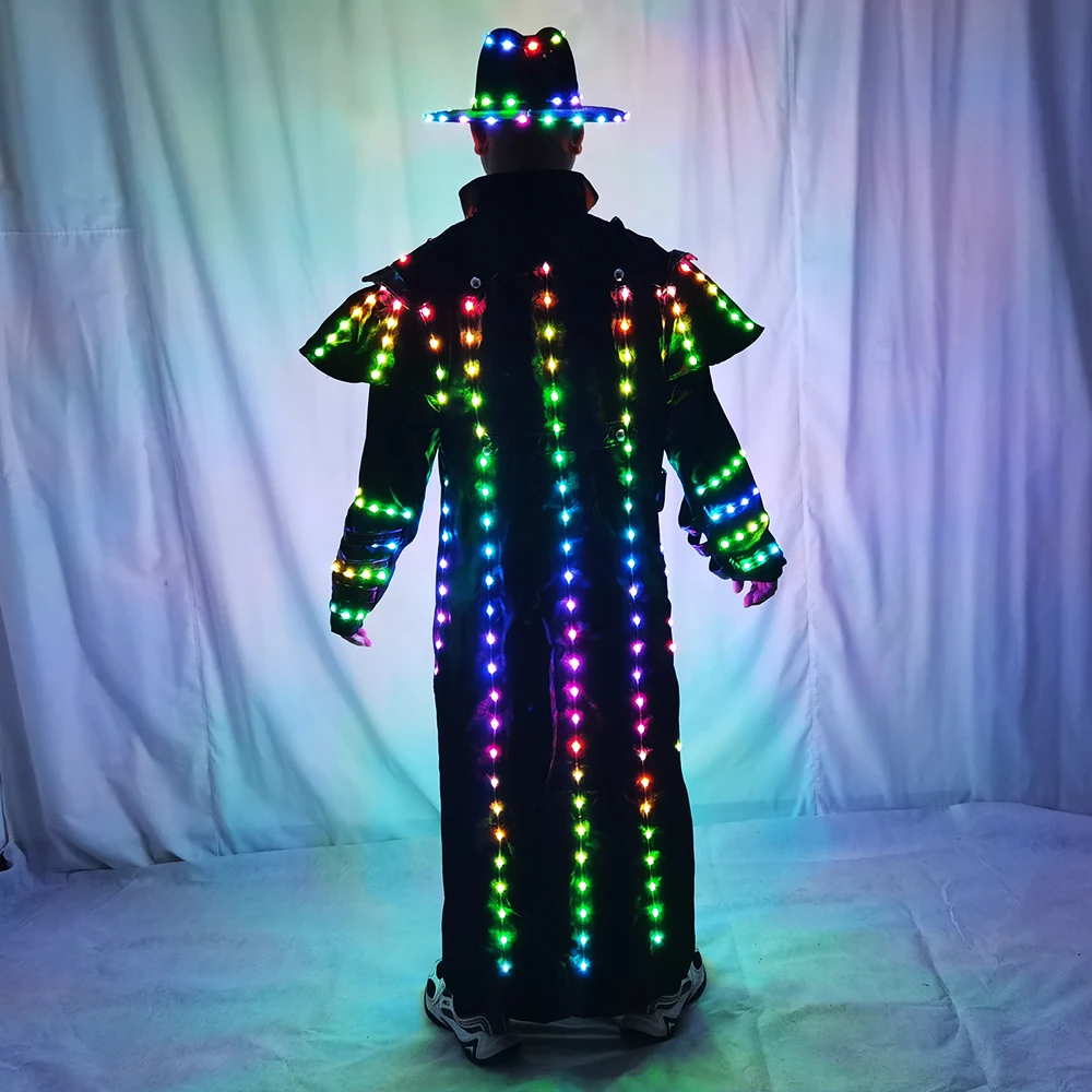 Led robô traje de palco jaqueta dançarina terno vestindo cosplay laser para boate festa homem dança