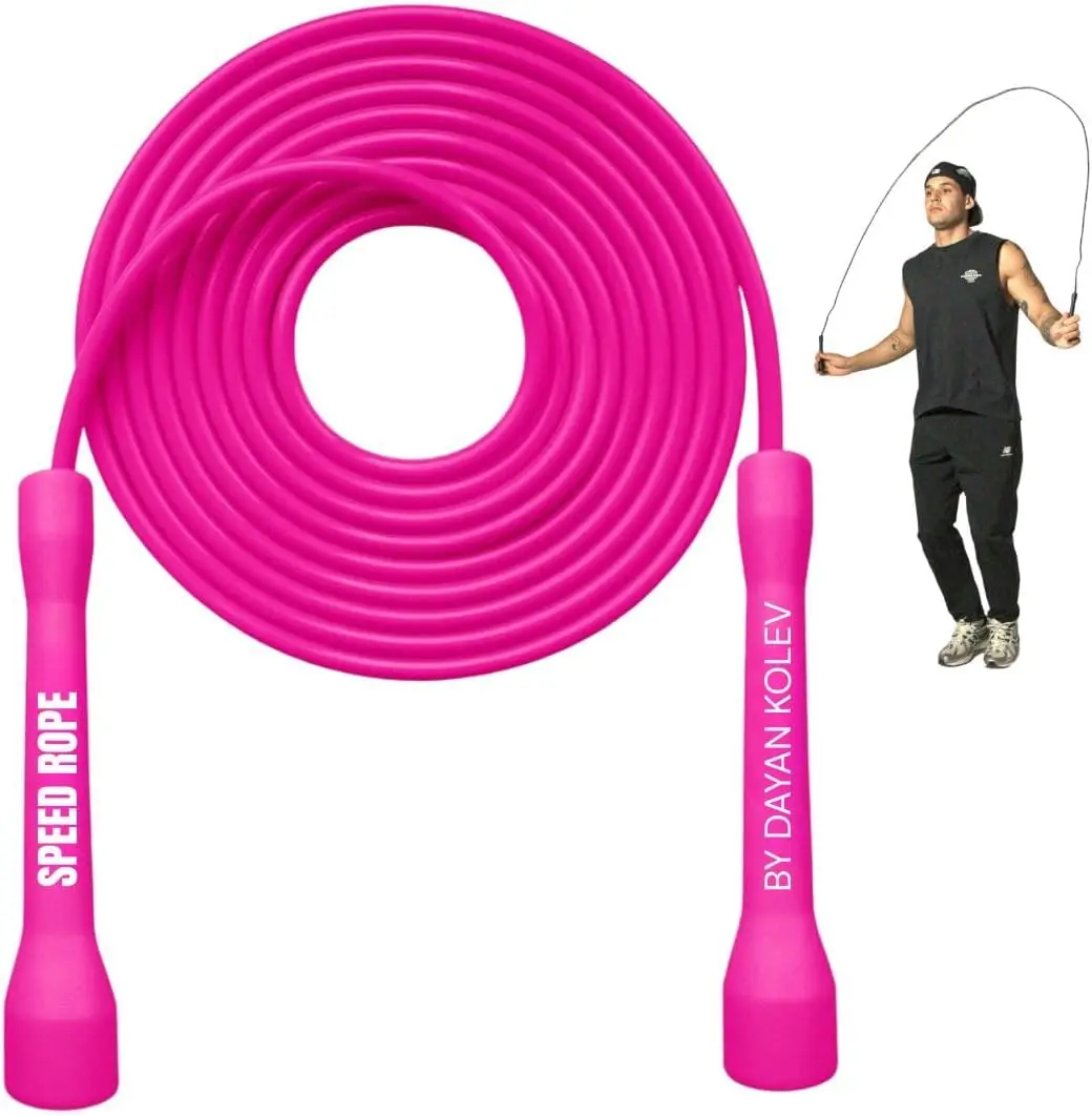 

Speed Jump Rope, 5mm PVC Skipping Rope for Fitness, Cardio, Boxing & CrossFit, Adjustable Length with Unbreakable Handles