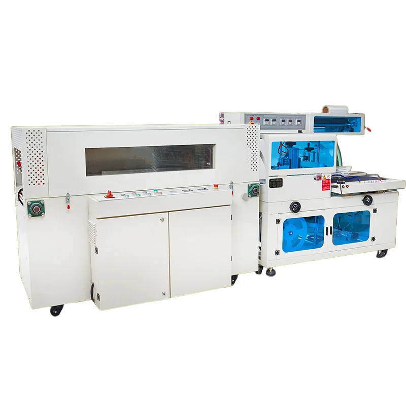 Food Packaging PE Film Material Oven Wrapping Machine With Viewing Window Shrinking Tunnel For Beverage Application Bag Packer