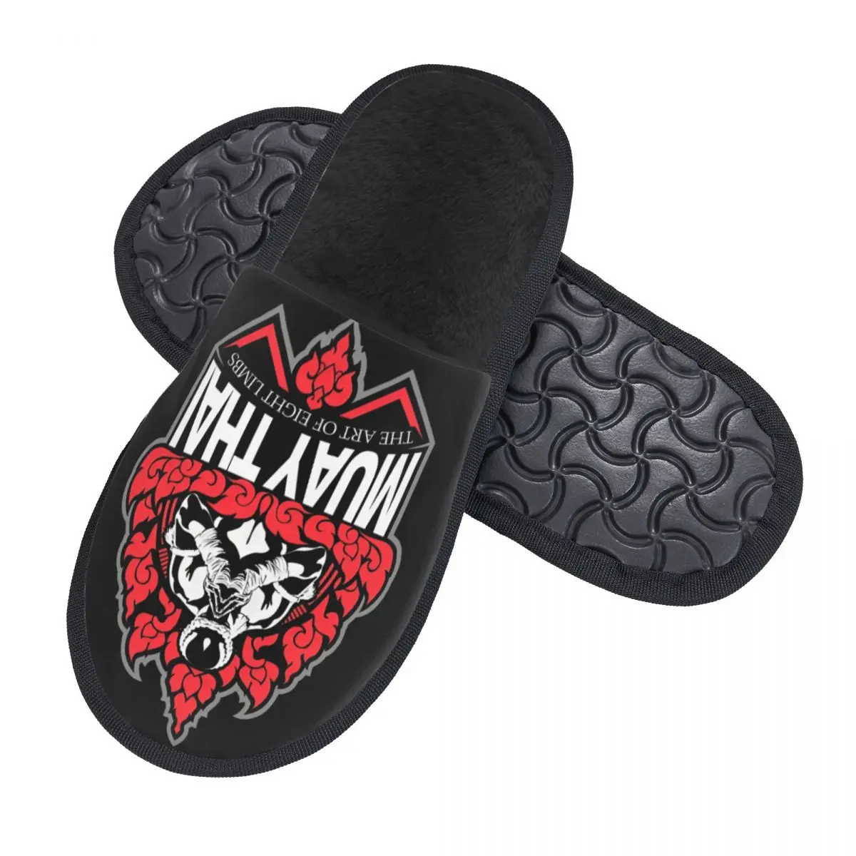 Custom Muay Thai Thailand House Slippers Women Comfy Memory Foam Fighting Sports Slip On Bedroom Slipper Shoes