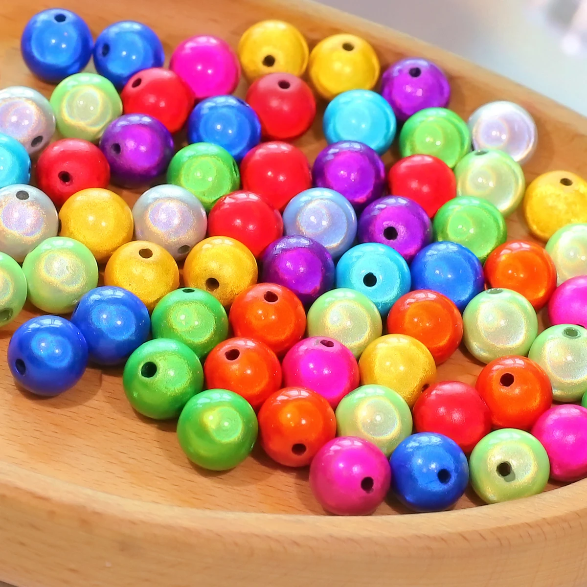 About20-200pcs Colorful Reflective Laser Fantasy Acrylic Ball DIY Handmade Jewelry Materials Self Made Bracelet Necklace Accesso