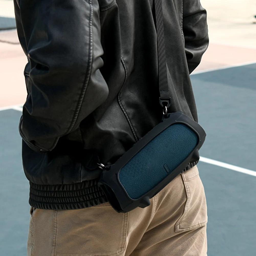 حافظة مكبر صوت متوافقة مع البلوتوث مع حزام من السيليكون المقاوم للماء لملحقات سماعات JBL Charge 5 #2