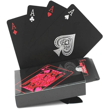 Black Red playing cards board games child kids toys Waterproof PVC Poker deck card game set