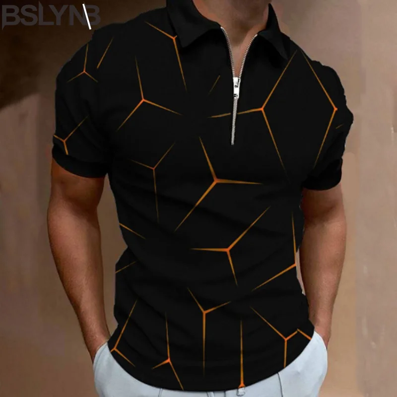 

Fashion Men's Polo Shirt Male 3D Printing Short Sleeve Turn-Down Collar T Shirt Casual Top Tee