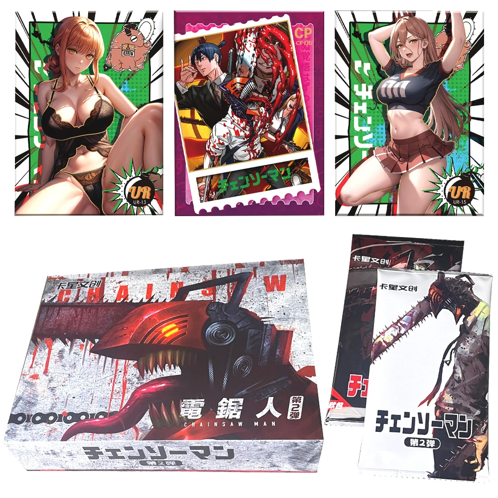 

2024New Chainsaw Man Collection Cards HIT Retro Comics Manuscript Rare Game Card Family Xmas Gifts Toy Card