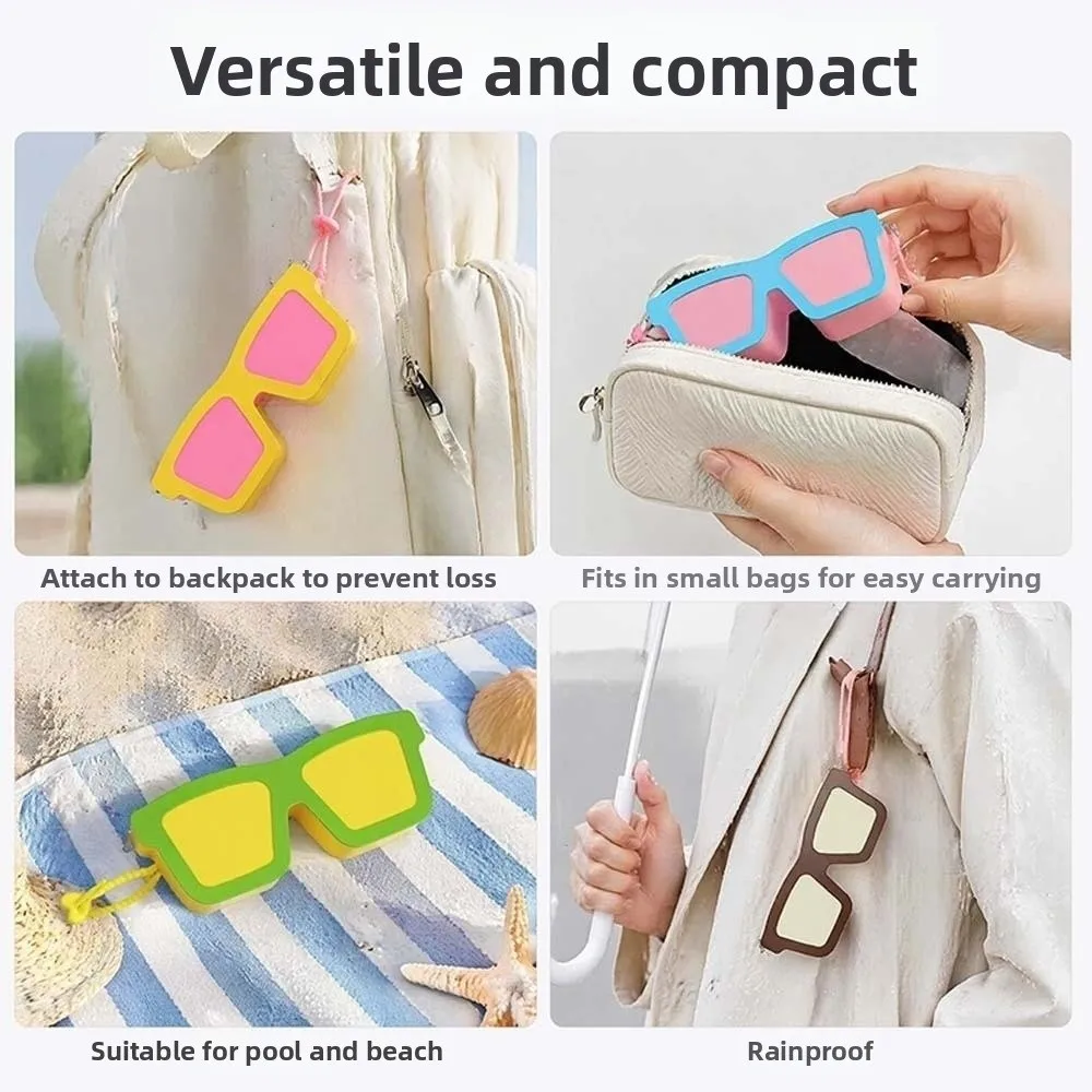 Vibrant Color Sunglasses Shaped Case Shockproof Shell Food Grade Silicone Glasses Bag Waterproof Soft Texture