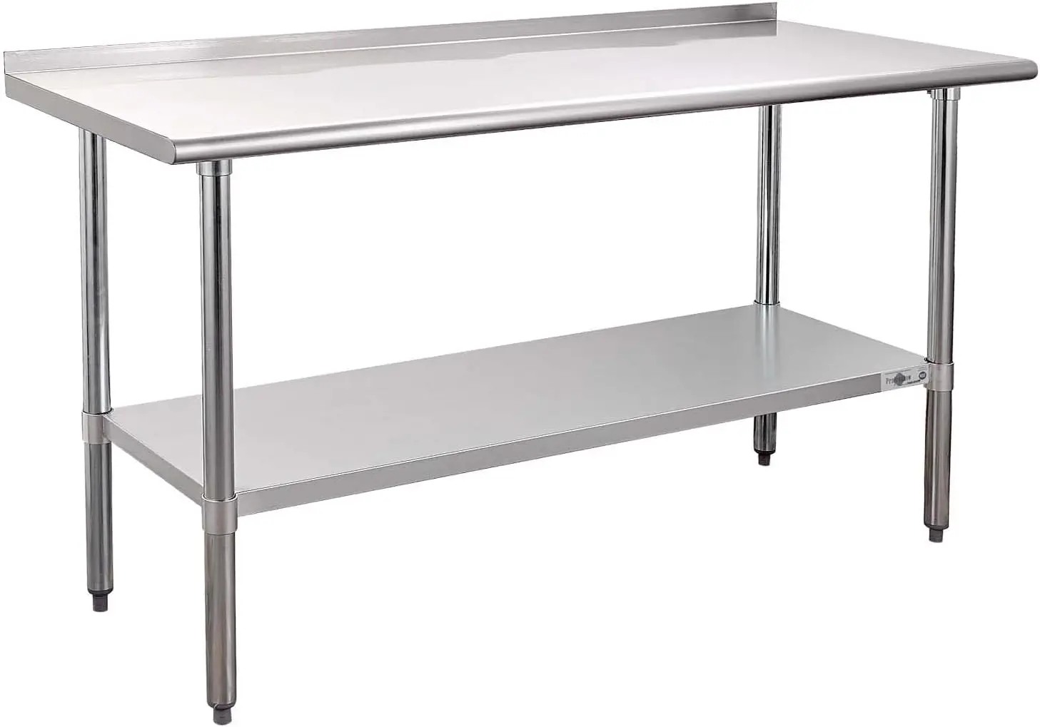 Stainless Steel Prep Table NSF Commercial Work Table with Backsplash and Undershelf for Kitchen Restaurant 24×60 Inch