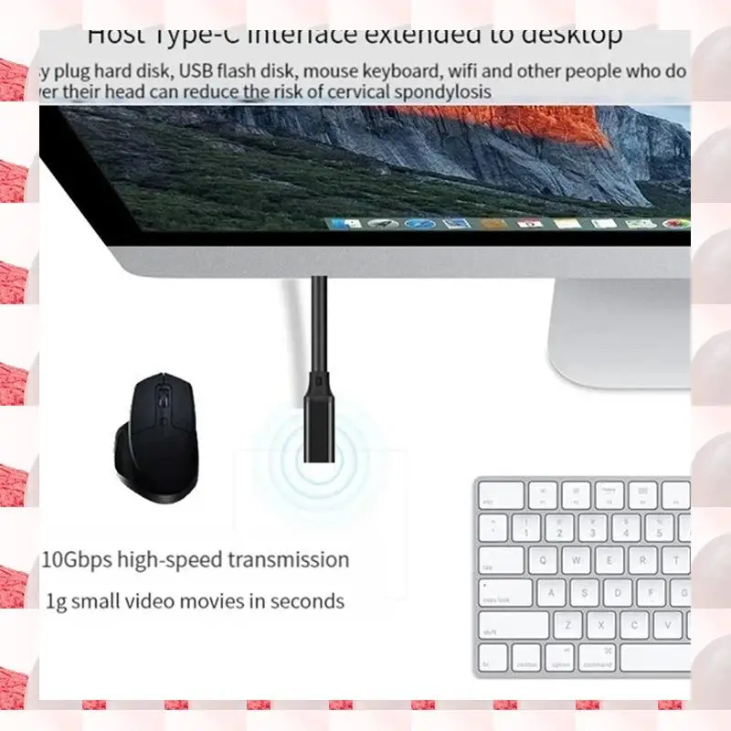 ABGN USB-C Extension Cable 90 Degree Elbow USB 3.2 Gen2, PD 100W, 20Gbps Data Transfer For Monitor Casting,VR 1M