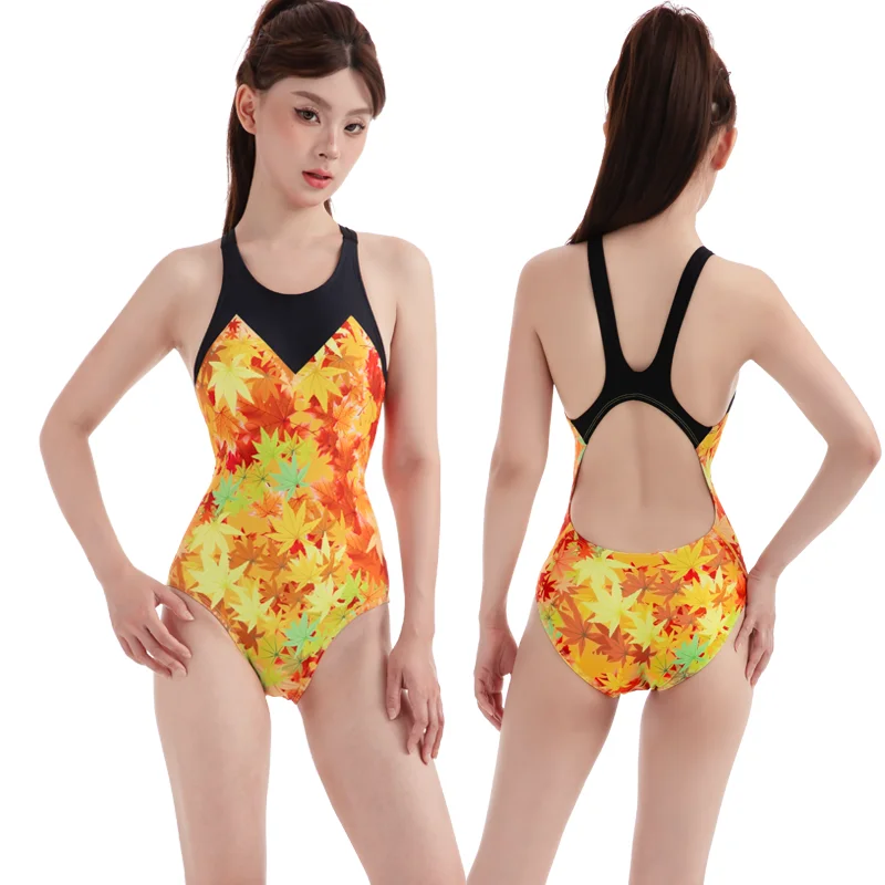 Women UV Protection Professional WaterProof Sports Bathing Push Up SwimSuit Female One Piece Quick-Drying Nylon Beach SwimWear