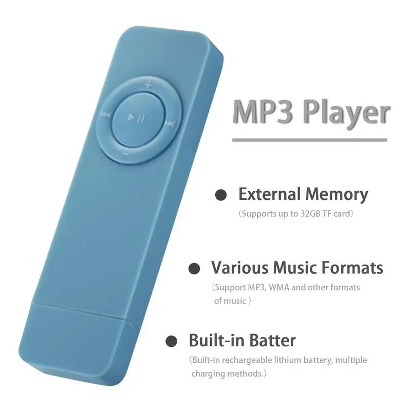 USB In-line Card MP3 Player U Disk Mp3 Player Portable Long Strip USB Pluggable Card Music Player Hifi Player Support TF Card