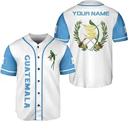 Guatemala Baseball Jersey 3D Print Mesh Custom Name Baseball Shirt Men's Street Oversize Apparel Short Sleeve Sportswear