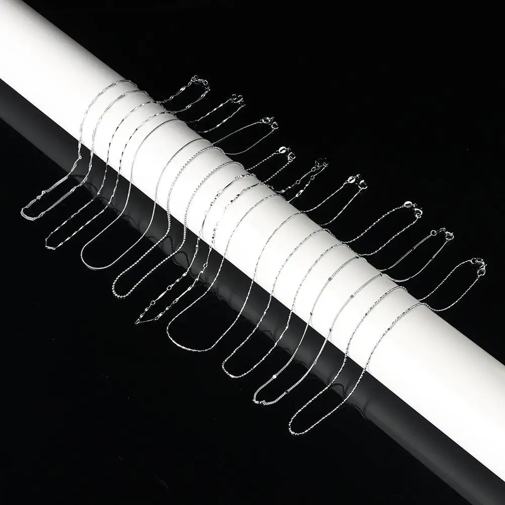 Multi-style Necklace Chains 925 Sterling Silver Pendant Silver Plated Copper Water Wave Female Clavicle Chain Fashion Jewelry