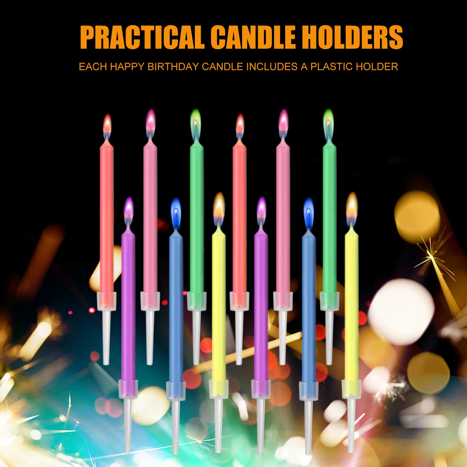 Multicolour Flame Candles 6/12pcs/pack Colorful Wedding Party Birthday Cake Candles Decoration Party Supplies for Children Kids