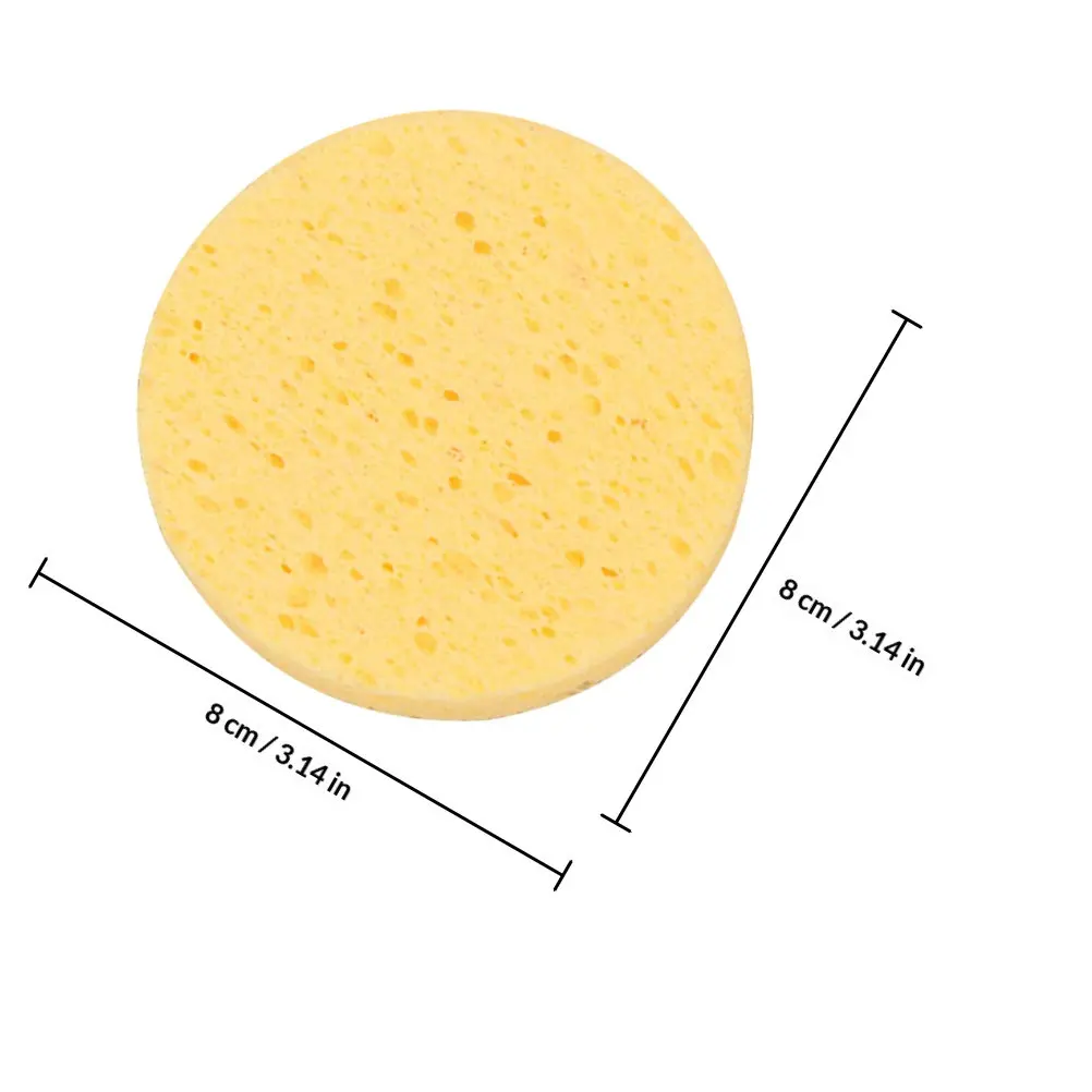 10Pcs Round Facial Cleansing Sponge Natural Cellulose Makeup Removal Sponge Gentle Exfoliator for Face Washing Sensitive Skin view 4