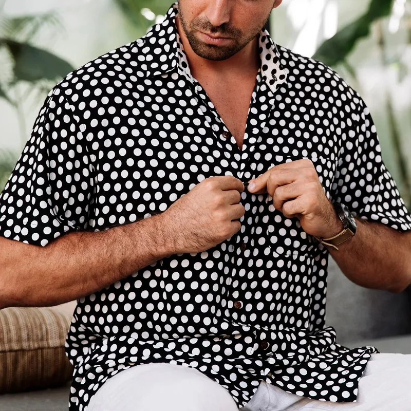 2024 Party Luxury Shirts For Men Social Shirts Summer Short Slim Tops Lapel Button Tee 5XL Fashion Blouse Male Designer Clothing
