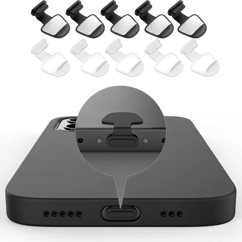 

2/6pcs Charging Port Anti-Dust Plugs For iPhone Huawei Samsung USB Type-C Anti Dust Plug Protector Anti-Lost Dust Plug Cap Cover