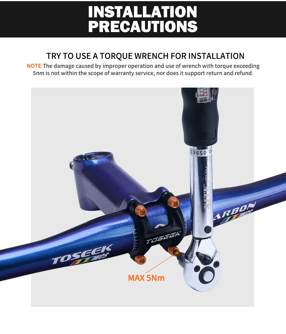 TOSEEK TM13 Fahrradlenker 31,8mm Carbonfaser-Lenker MTB Mountainbike Lenker Breite 580mm-760mm Glänzend Strahlend Blau – Detail 12