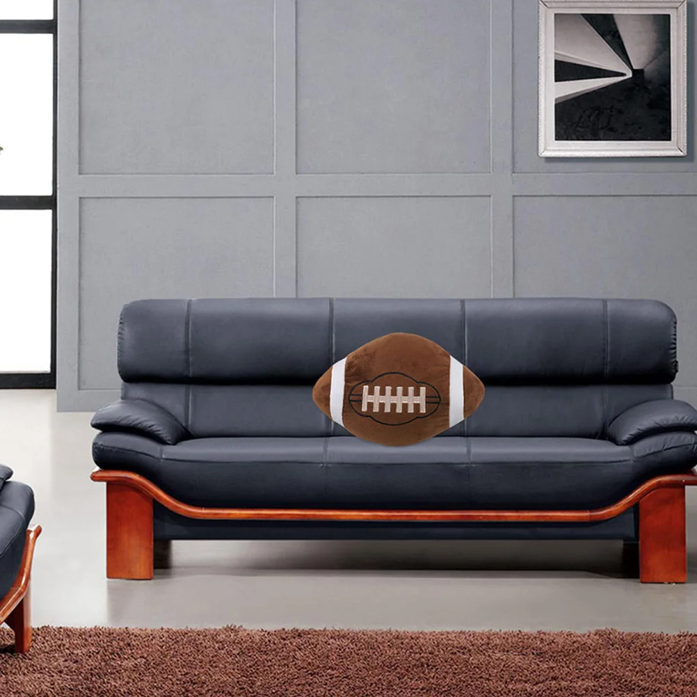 

Football Pillow Realistic Design Multifunctional Use Sofa Cushion Nap Pillow Sports Decor Home Decor
