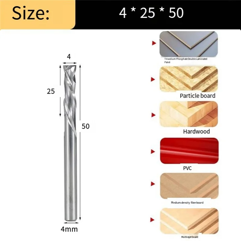 

M12K-2 Flutes Compression End Mill Solid Carbide Cutter For Melamine Double Veneer Board & Hard Wood