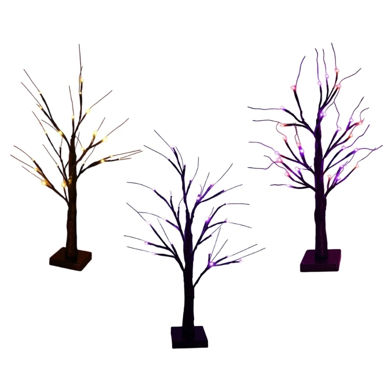 Beleuchteter LED-Kunststoff-Halloween-Baum-Ornament, batteriebetrieben, USB-betrieben, Festival-Dekoration für Zuhause B03E – Detail 1