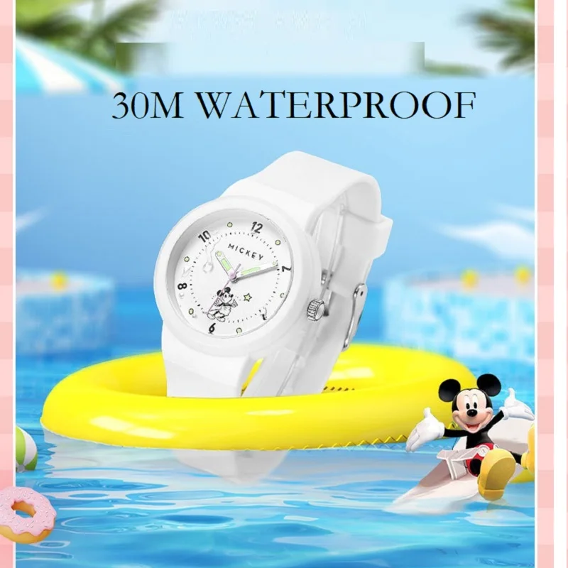 Disney For Girls Watches Mickey Mouse Japan Quartz Wristwatch Cartoon Dial Waterproof Young Lady Children Student Clock Luminous